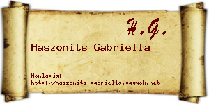 Haszonits Gabriella névjegykártya